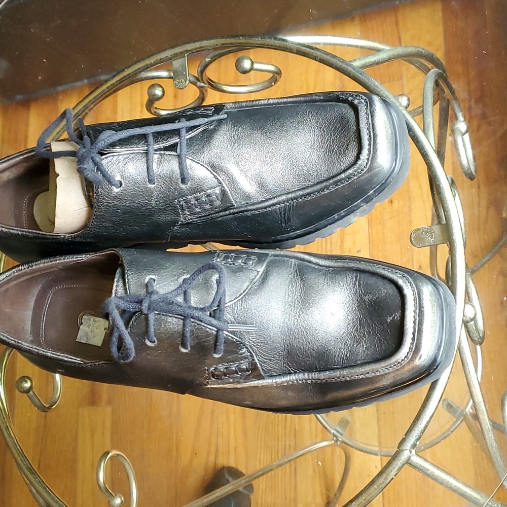 Size 4.5 // Gabor Metallic Grey Derbys